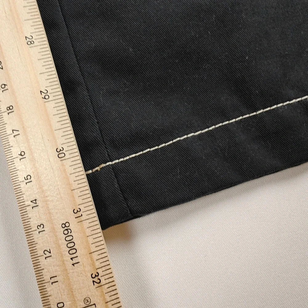NWT Size 36 True Religion Mens Jet Black Contrast Stitch Cargo Pants 108335